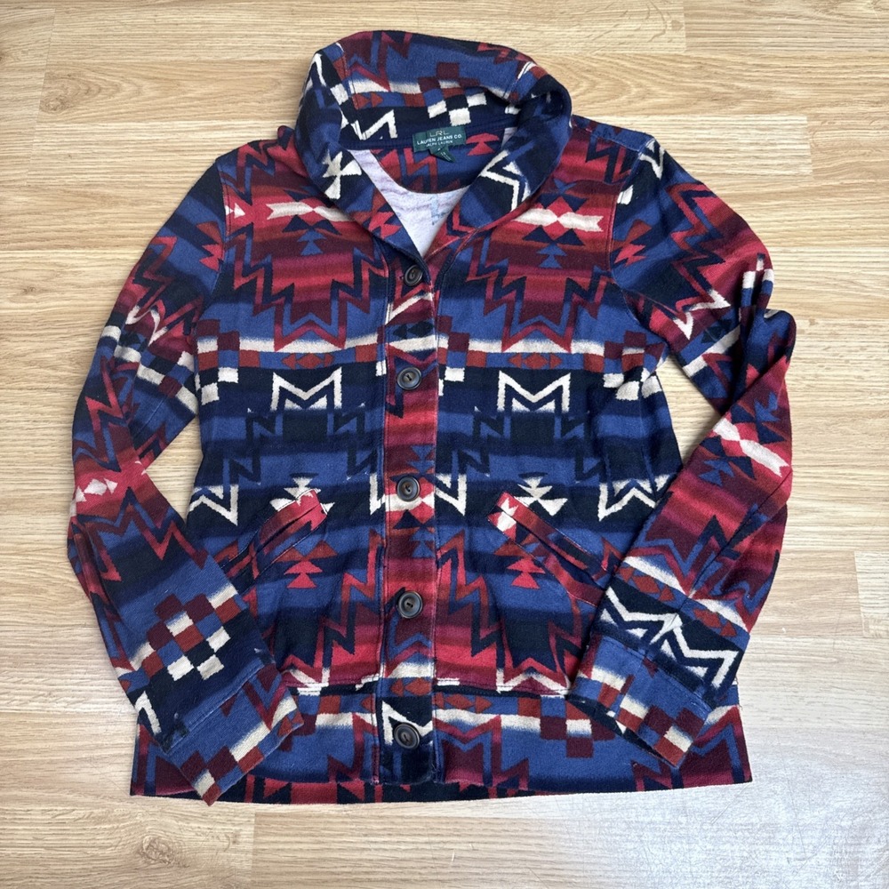 Lauren Ralph Lauren Jeans CO Shirt Jacket Small Southwest Tribal Aztec‎ LRL